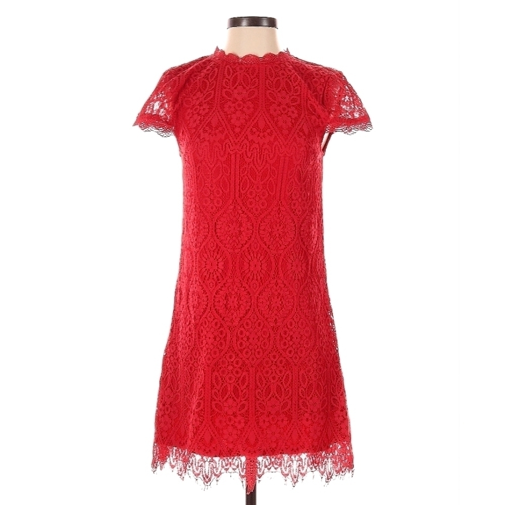 Francesca passion red lace overlay cocktail dress size M